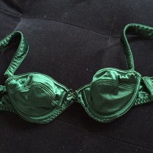 Green satin bra xxs